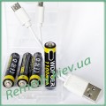 Аккумуляторные батарейки ААА с USB Type-C зарядкой, WDPOER 1100 mWh